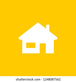 House icon on yellow background. vector illustration