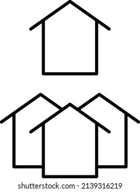 ilustración plana vectorial del contorno de la casa para la plantilla de venta de la casa, el rótulo o el elemento de diseño de la propiedad