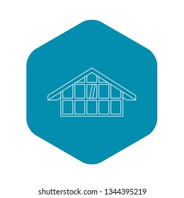 House icon. Outline illustration of house vector icon for web