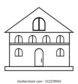 House icon. Outline illustration of house vector icon for web design