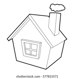 House icon. Outline illustration of house vector icon for web