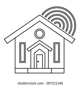 House icon. Outline illustration of house vector icon for web