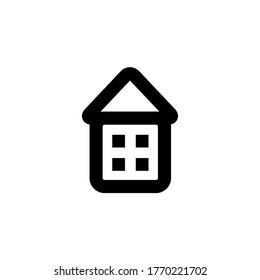 House icon, outline simple vector with rounded edges. Stay at home.
