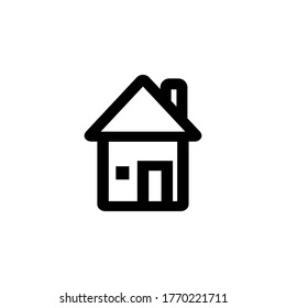 House icon, outline simple vector with rounded edges. Stay at home.