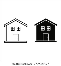 House Icon Outline and Solid Fill home building