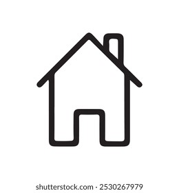 House icon outline stroke vector eps