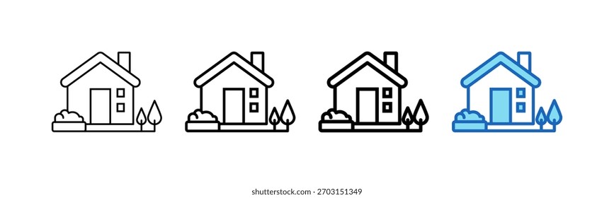 Ícone da casa Contorno estilo Ilustração do vetor