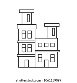 House icon. Outline house vector icon for web design isolated on white background