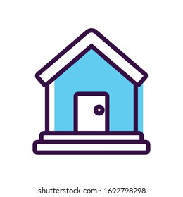 icono de casa sobre fondo blanco, estilo de color de línea, ilustración vectorial