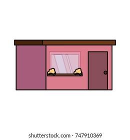 house icon over white background colorful design vector illustration