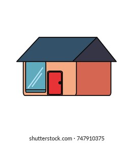 house icon over white background colorful design vector illustration