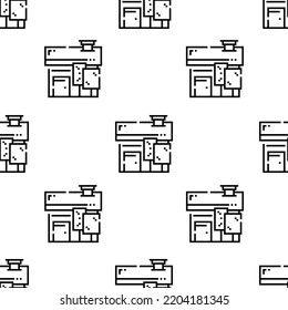 house icon pattern. Seamless house pattern on white background.