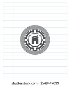 house icon pencil effect. Vector Illustration. Detailed.