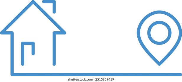 ícone de casa com pin point, ícone de casa com ponteiro