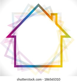 House icon in rainbow color template for you design.