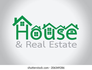 House icon and  Real Estate Building abstract design 