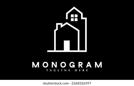 House icon Real estate property business logo abstract monogram vector template