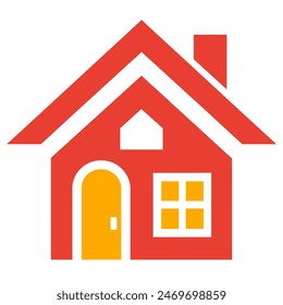 house icon with red roof