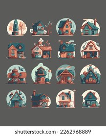 The house icon represents warmth, security and peace. The houses shown can be of various styles and sizes, symbolizing the diversity of society. This icon can represent the real estate industry.