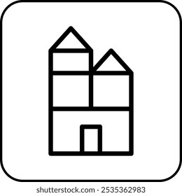 house icon rounded black illustration