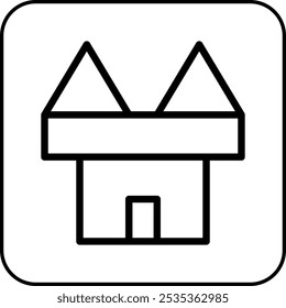 house icon rounded black illustration