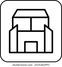 house icon rounded black illustration