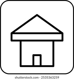 house icon rounded black illustration