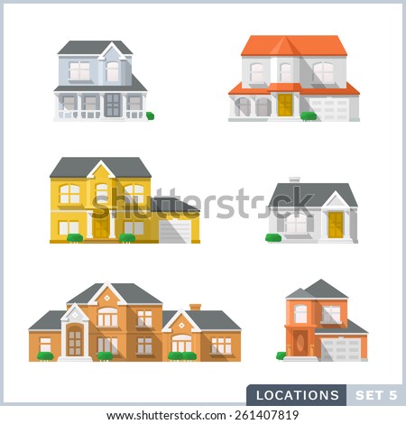 House icon set 1, Private residential architecture. 