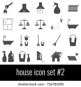 House. Icon set 2. Gray icons on white background.