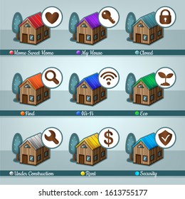 House icon set 2. Vector illustration