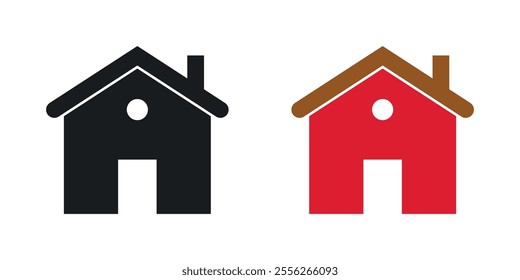 House icon set in black and colored versions.