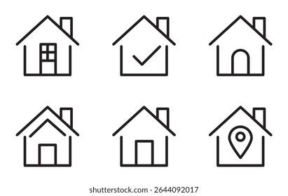 House icon set. Building, building symbol. Vector illustration 