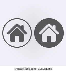 House Icon set in circle . Vector illustration