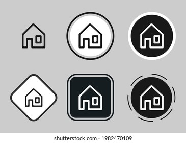 house icon set. Collection of high quality black outline logo for web site design and mobile dark mode apps. Vector illustration on a white background 
