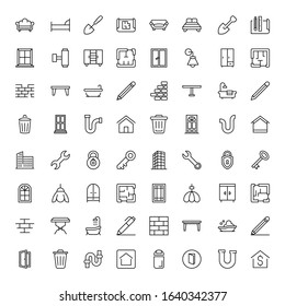 House icon set. Collection of high-quality black outline logo for web site design and mobile apps. Vector illustration on a white background.