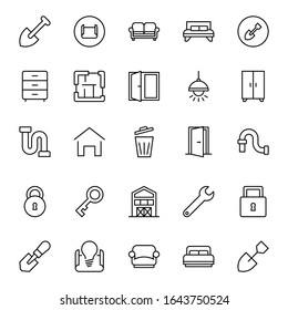 House icon set. Collection of high-quality black outline logo for web site design and mobile apps. Vector illustration on a white background.