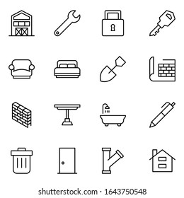 House icon set. Collection of high-quality black outline logo for web site design and mobile apps. Vector illustration on a white background.