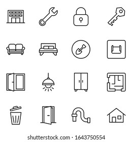 House icon set. Collection of high-quality black outline logo for web site design and mobile apps. Vector illustration on a white background.