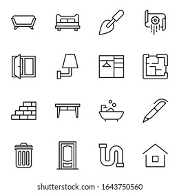 House icon set. Collection of high-quality black outline logo for web site design and mobile apps. Vector illustration on a white background.