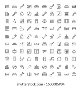 House icon set. Collection of high-quality black outline logo for web site design and mobile apps. Vector illustration on a white background.