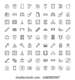 House icon set. Collection of high-quality black outline logo for web site design and mobile apps. Vector illustration on a white background.