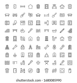 House icon set. Collection of high-quality black outline logo for web site design and mobile apps. Vector illustration on a white background.