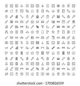 House icon set. Collection of high-quality black outline logo for web site design and mobile apps. Vector illustration on a white background.