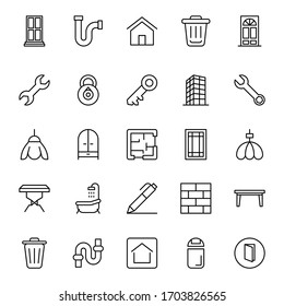 House icon set. Collection of high-quality black outline logo for web site design and mobile apps. Vector illustration on a white background.