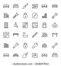 House icon set. Collection of high-quality black outline logo for web site design and mobile apps. Vector illustration on a white background.
