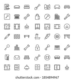 House icon set. Collection of high-quality black outline logo for web site design and mobile apps. Vector illustration on a white background.