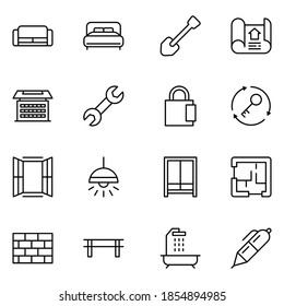 House icon set. Collection of high-quality black outline logo for web site design and mobile apps. Vector illustration on a white background.