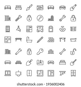 House icon set. Collection of high-quality black outline logo for web site design and mobile apps. Vector illustration on a white background.