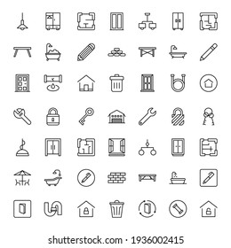 Juego de iconos de la casa. Colección de logotipo de esquema negro de alta calidad para diseño de sitios web y aplicaciones móviles. Ilustración vectorial en un fondo blanco.