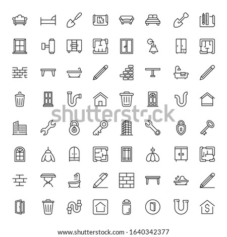 House icon set. Collection of high-quality black outline logo for web site design and mobile apps. Vector illustration on a white background.